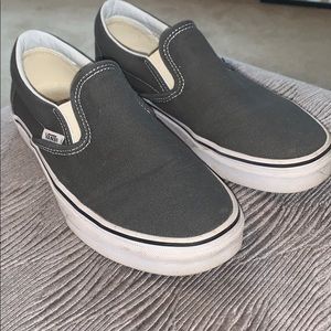 Gray slip-on Vans